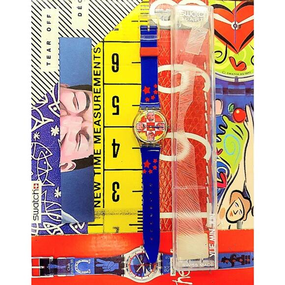 Vintage Swatch Artist Watch WILD LAUGH GJ117 Designed by Yue Min Jun New In Case - Picture 7 of 7